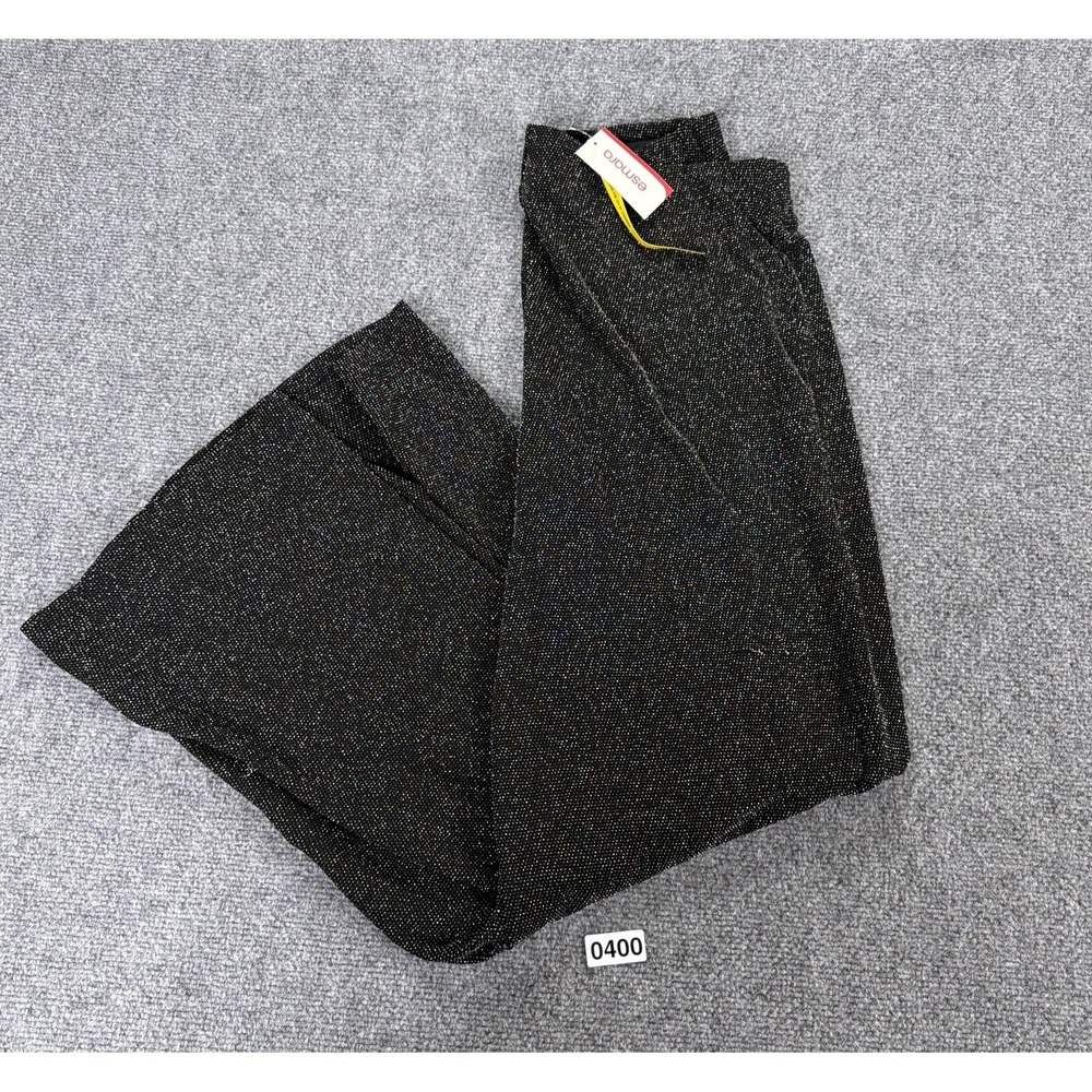 Esmara Pants Womens Large Black Glitter Wide Leg Metallic Party Cocktail NEW